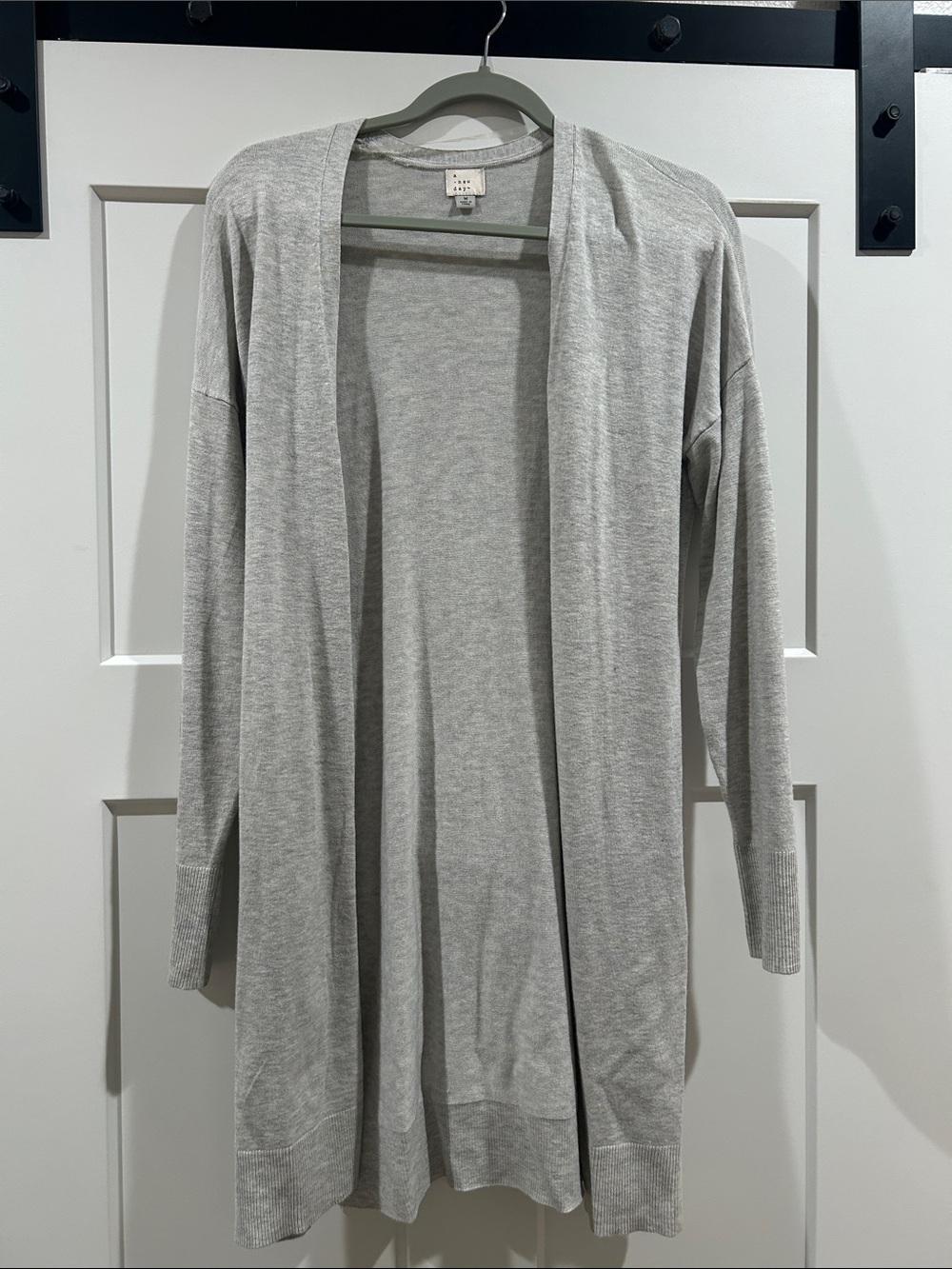 a new day Light Gray Open Front Long Cardigan